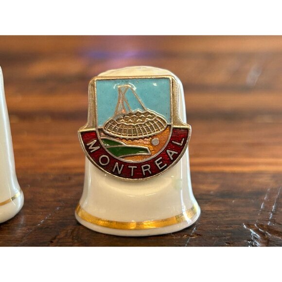 Vintage Collectible Thimbles  Hobart Tasmania Route 66 Montreal  Unique Souvenir - Picture 3 of 7